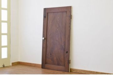 ★アンティーク　総欅鏡板が一枚板の重厚なドア(扉、建具)