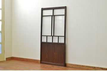 ★アンティーク 古い木のシックなガラス戸1枚(引き戸)