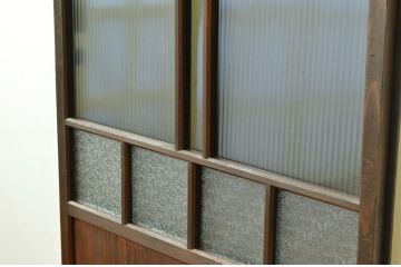 ★アンティーク 古い木のシックなガラス戸1枚(引き戸)