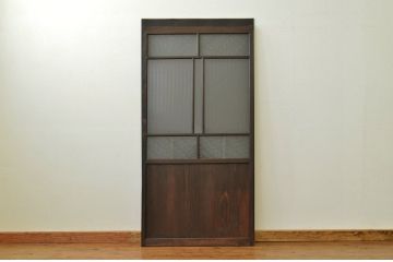 ★アンティーク 古い木のシックなガラス戸1枚(引き戸)