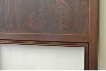 ★古民具・骨董 古い木のガラス入り帯戸2枚セット(ガラス帯戸、引き戸・ガラス戸)