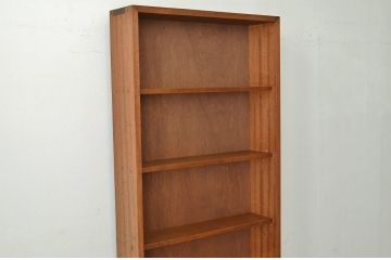 アンティーク家具　★人気の薄型!古い木の縦型飾り棚(本棚)アンティーク