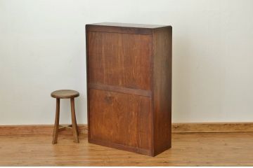 アンティーク家具　アンティーク 上質な結霜ガラス本箱(収納棚・書棚)