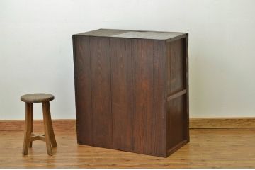 アンティーク家具　アンティーク 古い木の使い込まれた収納棚(食器棚)