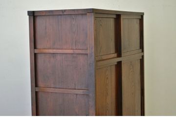 アンティーク家具　古民具・骨董 特大前面欅のアンティーク収納棚(茶箪笥)