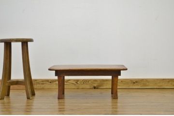 アンティーク家具　古い木の小さなアンティーク角ちゃぶ台(テーブル)