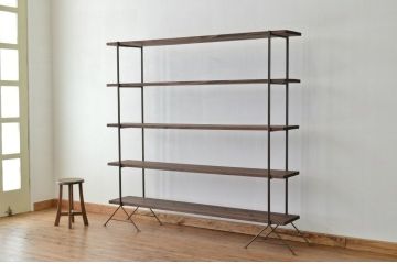 アンティーク家具　☆アイアンの薄型飾り棚(大)(陳列棚)