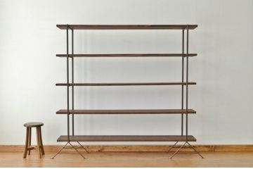 アンティーク家具　☆アイアンの薄型飾り棚(大)(陳列棚)
