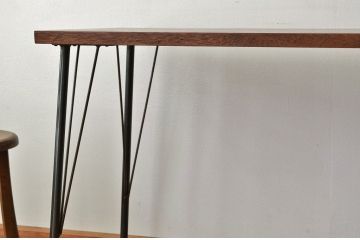 アンティーク家具　☆アンティーク　天板一枚板の鉄脚テーブル?(作業台、机)