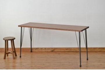 アンティーク家具　☆アンティーク　天板一枚板の鉄脚テーブル?(作業台、机)