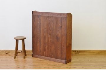 アンティーク家具　大正ロマン　薄型のデザインの素敵な本箱(収納棚)