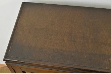 アンティーク家具　アンティーク古い木の格子扉本箱(収納棚・ブックケース)