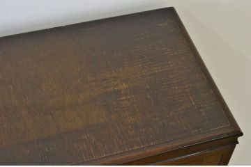 アンティーク家具　アンティーク古い木の格子扉本箱(収納棚・ブックケース)