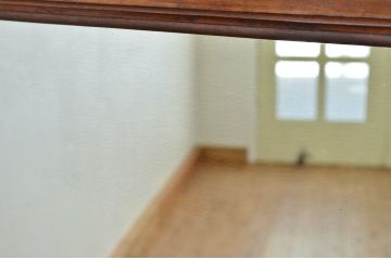 アンティーク　古い呉服店の重厚な欅材と桑材の姿見(衝立て・パーテーション・鏡)