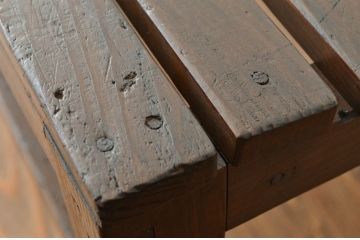 レトロ家具　★昭和レトロ・古い木の雰囲気の良いベンチ?長イス・椅子)