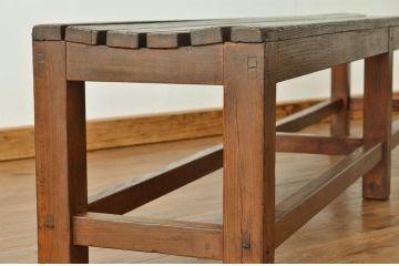 レトロ家具　★昭和レトロ・古い木の雰囲気の良いベンチ?長イス・椅子)