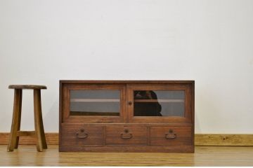 レトロ家具　昭和レトロ 古い桐製のアンティークローボード(箪笥・タンス、桐箪笥、桐たんす)