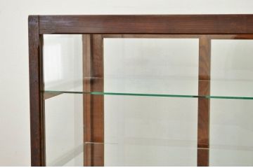 アンティーク家具　アンティーク 古い木のシンプルなガラスケース(ショーケース)