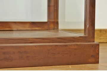 アンティーク家具　アンティーク 古い木のシンプルなガラスケース(ショーケース)