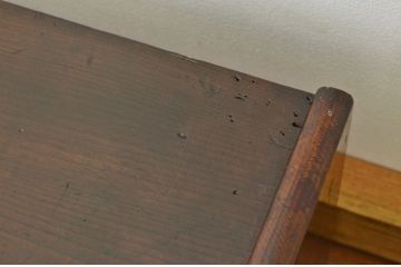 アンティーク家具　古民具・骨董　古い木の重厚な3杯引き出し文机