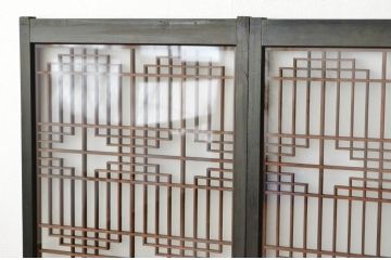 古民具・骨董 素敵な格子の書院戸2枚セット(建具)?