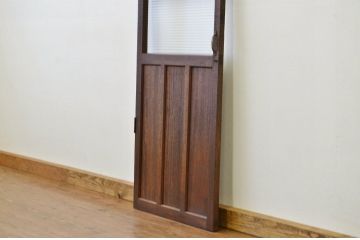 アンティーク 細身のモールガラスドア1枚(扉)