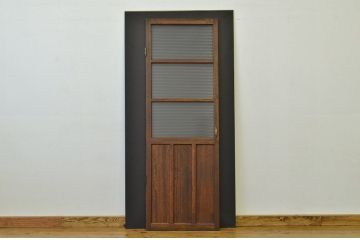 アンティーク 細身のモールガラスドア1枚(扉)