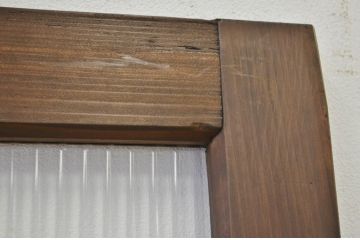 アンティーク とても細身のガラスノブのドア?(モールガラス入り)扉・建具