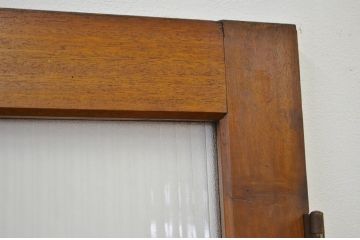 ★アンティーク シックな観音開きの銀モールガラスドア一対(扉・建具)