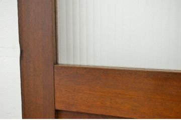★アンティーク シックな観音開きの銀モールガラスドア一対(扉・建具)
