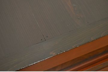アンティーク家具　古い木の結霜ガラス水屋箪笥サイドボード?