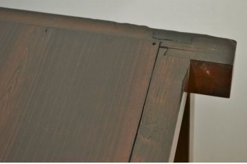 アンティーク家具　古い木の結霜ガラス水屋箪笥サイドボード?