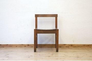 アンティーク家具　古いナラ材の重厚な椅子6