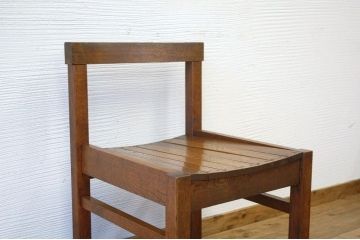 アンティーク家具　古いナラ材の重厚な椅子6