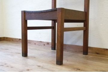 アンティーク家具　古いナラ材の重厚な椅子6