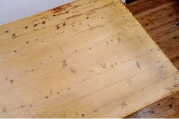 アンティーク家具　◆特大!古い木味の両面引き出し特大作業台