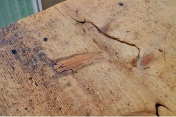アンティーク家具　◆特大!古い木味の両面引き出し特大作業台