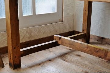 アンティーク家具　◆特大!古い木味の両面引き出し特大作業台
