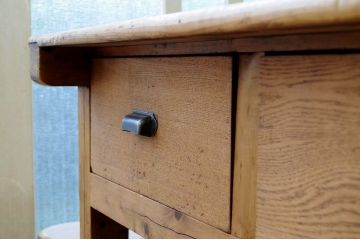アンティーク家具　◆特大!古い木味の両面引き出し特大作業台