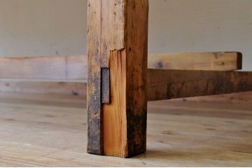 アンティーク家具　◆特大!古い木味の両面引き出し特大作業台