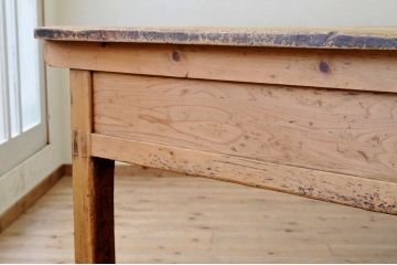 アンティーク家具　◆特大!古い木味の両面引き出し特大作業台