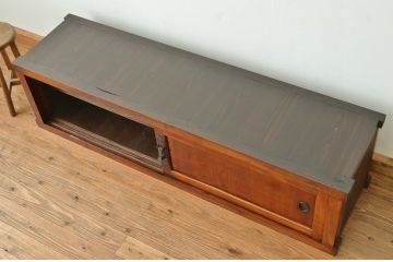 アンティーク家具　古民具・骨董　極上漆前面欅の時代箪笥ローボード(水屋箪笥、テレビ台、収納棚、キャビネット)