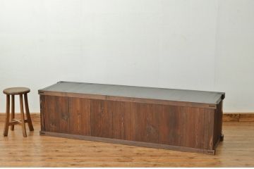 アンティーク家具　古民具・骨董　極上漆前面欅の時代箪笥ローボード(水屋箪笥、テレビ台、収納棚、キャビネット)