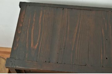 アンティーク家具　アンティーク　古い木の使い込まれた明治時代の収納棚(茶箪笥)
