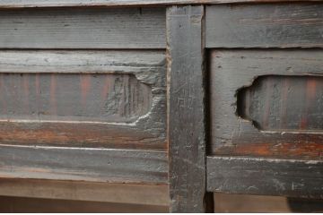 アンティーク家具　アンティーク　古い木の使い込まれた明治時代の収納棚(茶箪笥)
