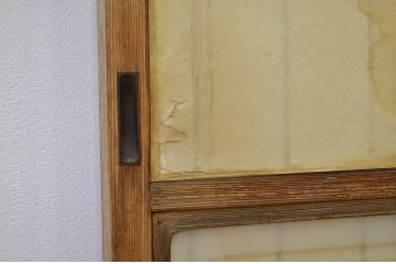 ★昭和レトロ　素敵な雪見障子戸2枚セット(要修理・格安販売品)(引き戸、擦り上げ障子戸、擦上障子戸)