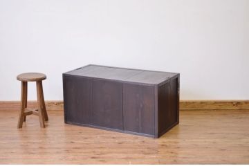アンティーク家具　アンティーク 前面欅の作りの上質な観音開きローボード(時代箪笥・ローチェスト)