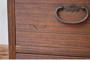 アンティーク家具　アンティーク 前面桐無垢材の引き出し2杯ワイドローボード(時代箪笥・ローチェスト、桐箪笥、桐たんす)