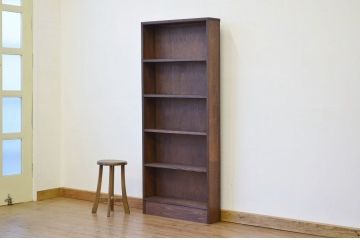 アンティーク家具　人気の薄型!無垢材の縦型飾り棚(本棚)