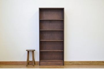 アンティーク家具　人気の薄型!無垢材の縦型飾り棚(本棚)